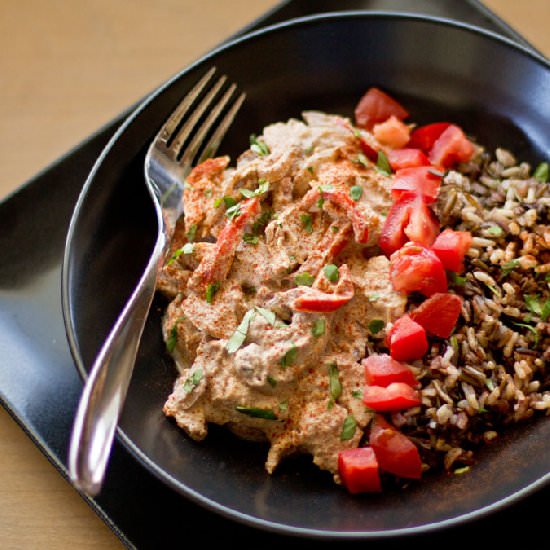 Chicken in Chile de Arbol Sauce - Recipe photo by mjskitchen