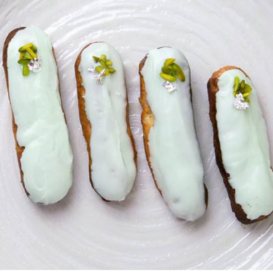 Pistachio Eclairs - Recipe photo by souschef.co.uk