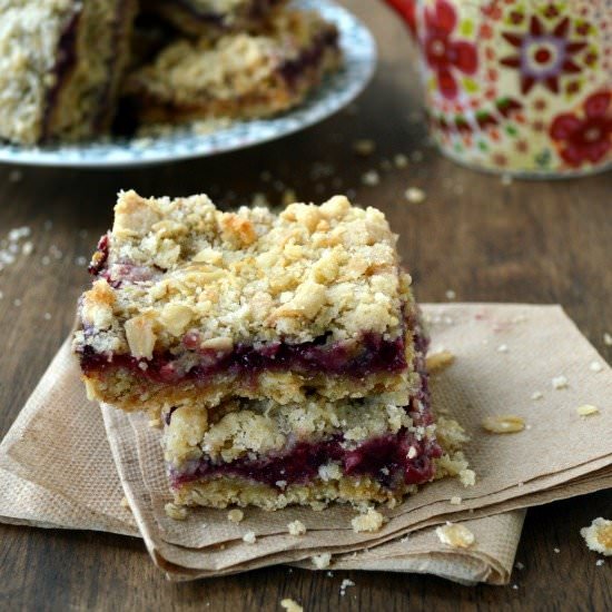Oatmeal Berry Crumb Bars - Recipe photo by Sugar Dish Me