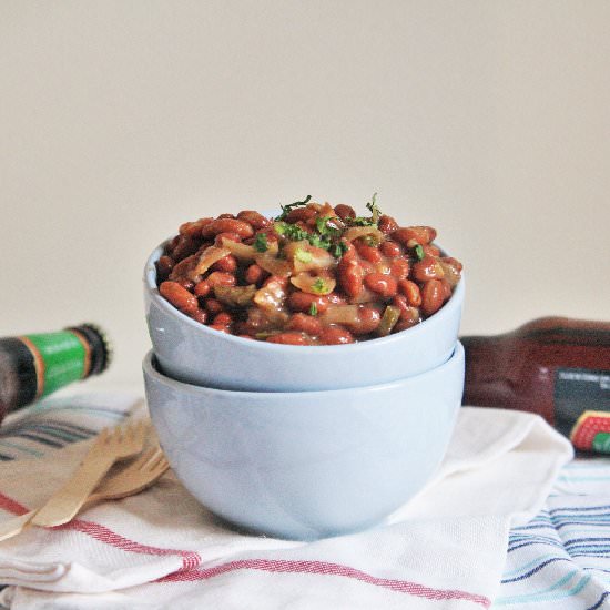 Beer Braised Cowboy Beans - Recipe photo by thetastybite