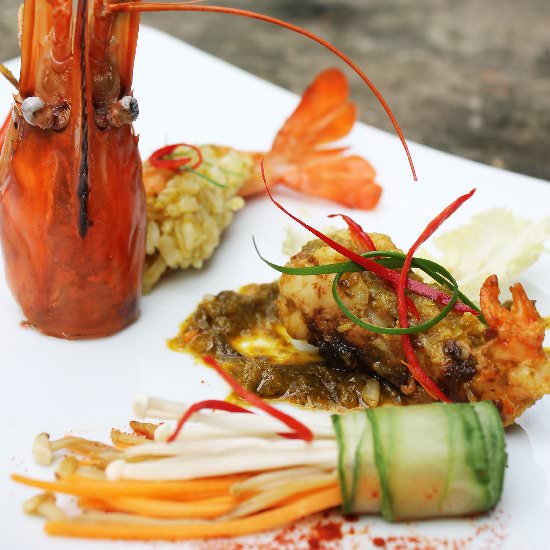 Grilled Prawn with Thai Green Curry - Recipe photo by Dentist Chef