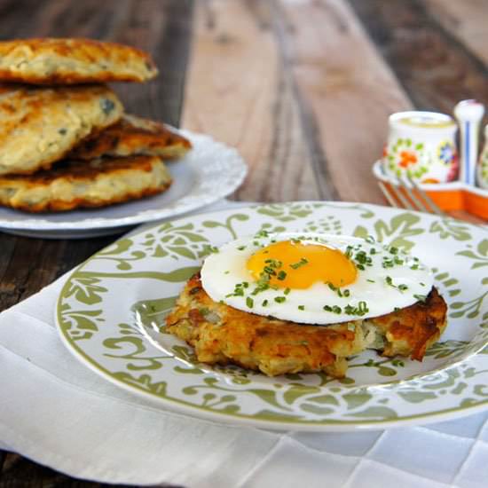 Fried Egg over Potato Pancake - Recipe photo by Unruly Bliss