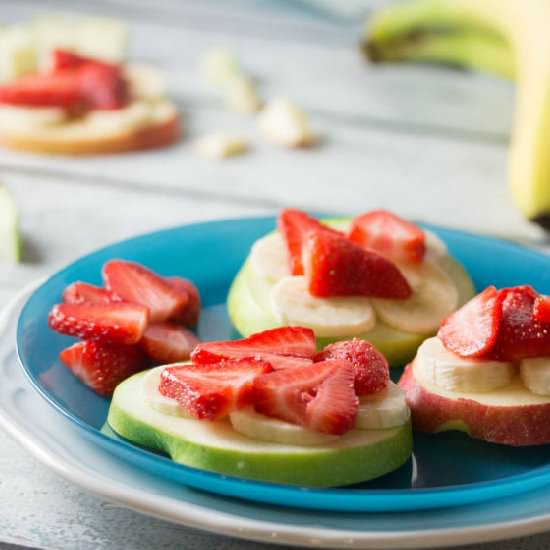 Apple Fruit Sandwiches - Recipe photo by nodietsallowed