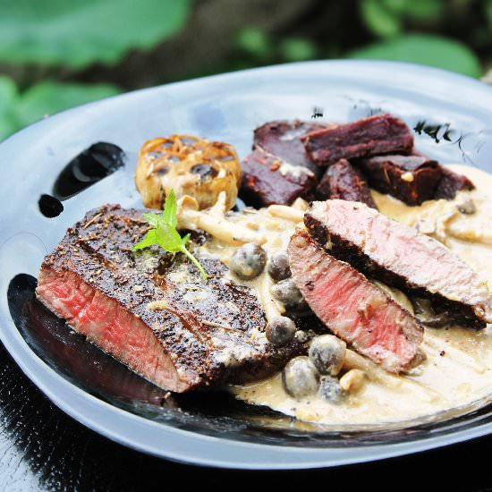 Ribeye Steak Creamy Mushrooms Sauce - Recipe photo by Dentist Chef