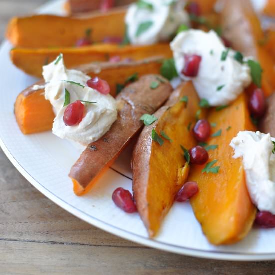 Sweet Potatoes and Tahini Yogurt - Recipe photo by Ashley Brouwer