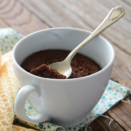 Healthy Chocolate Mug Cake - Recipe photo by AnEdibleMosaic