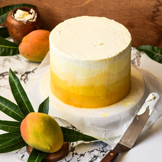 ombre mango maddnes cake - Recipe photo by moonblush baker