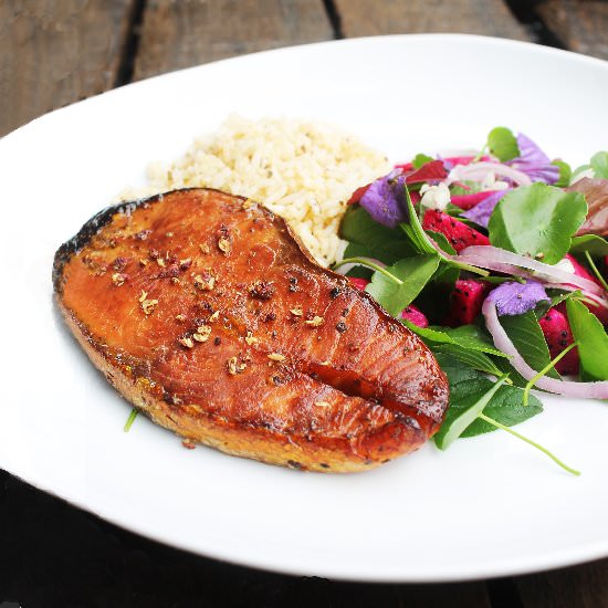 Tea Smoked Salmon Fish Butter Rice - Recipe photo by Dentist Chef