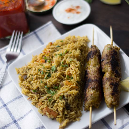 Moroccan Chicken Kebabs with Rice - Recipe photo by Confusedbawarchis