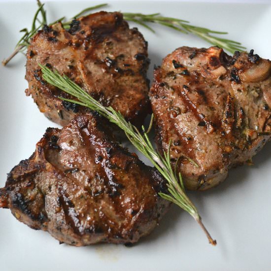 Garlic & Rosemary Grilled Lamb Chop - Recipe photo by DelishDlites