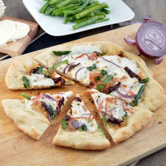 Sun Dried Tomato Asparagus Pizza - Recipe photo by Sugar Dish Me