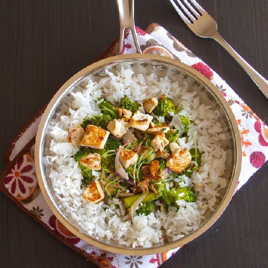 Tofu and pea shoot salad - Recipe photo by themagicsaucepan