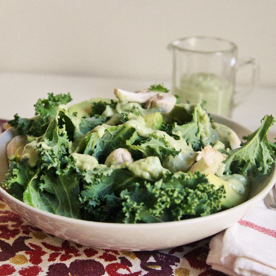 Kale salad with buttemilk - Recipe photo by thetastybite