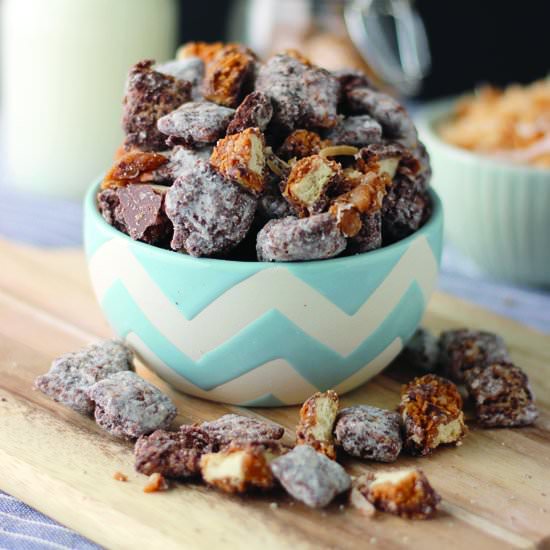Samoa Muddy Buddies - Recipe photo by Beyondfrosting