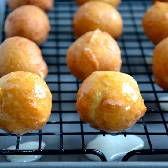 Easy Homemade Glazed Doughnut Holes - Recipe photo by justataste