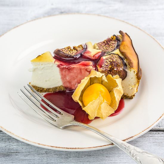 Ricotta Cheesecake with Figs - Recipe photo by DailyGourmetUK