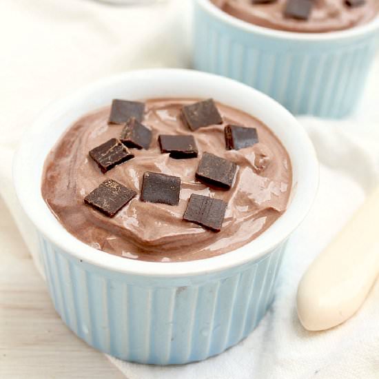 High Protein Chocolate Mousse - Recipe photo by honeyandfigs