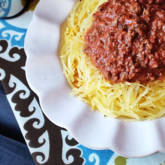 Creamy Marinara Spaghetti Squash - Recipe photo by lovelovething