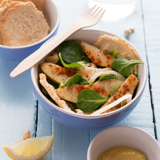 Lamb’s Lettuce Salad with Pears - Recipe photo by Vegandare