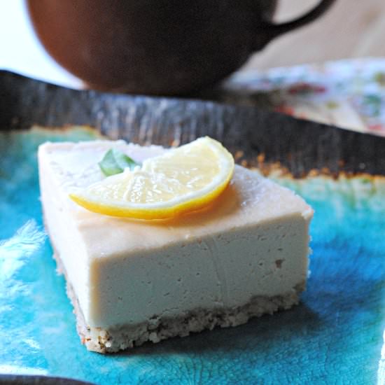 Raw Vegan Lemon Cheesecake - Recipe photo by TheBlenderist
