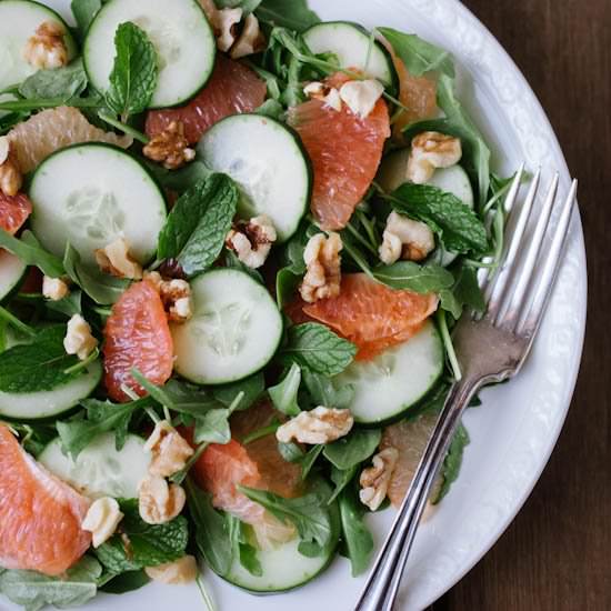 Grapefruit, Cucumber, Mint Salad - Recipe photo by simple craves and olive oil