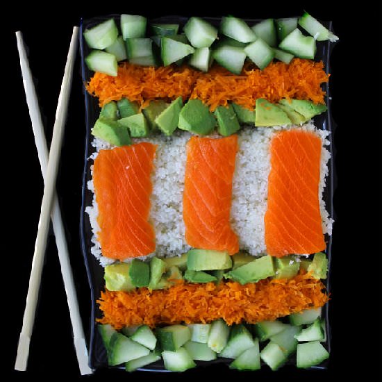 Sushi Salad with Cauliflower Rice - Recipe photo by TheHealthyMaven