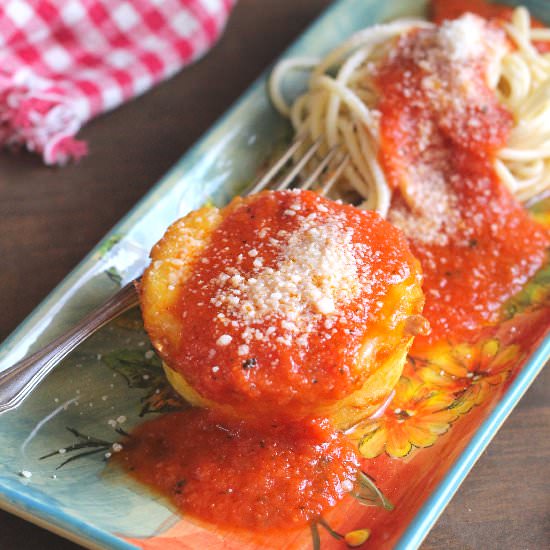 Eggplant Parmigiana: Muffin Meal - Recipe photo by Whereyourtreasureis