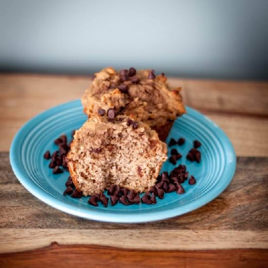 Peanut Butter Banana Muffins - Recipe photo by LovePastaBlog