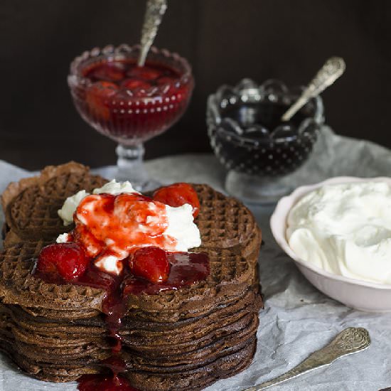 Chocolate Waffles - Recipe photo by houseoftreats.org