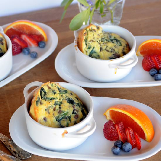 Spinach Mushroom Popovers - Recipe photo by Zestuous
