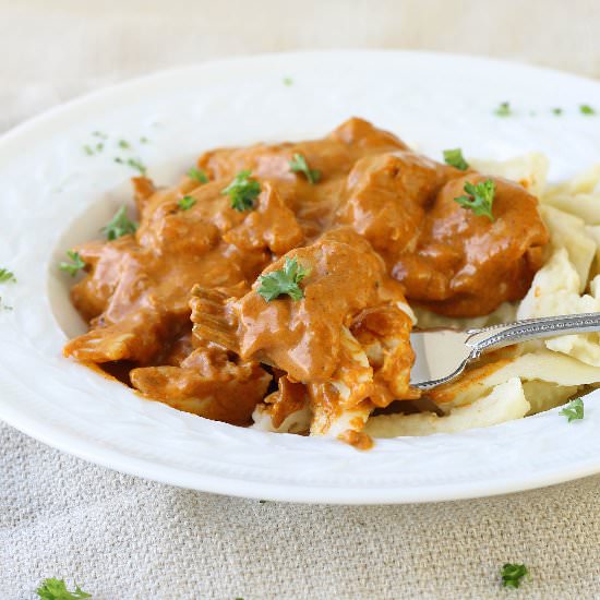 Chicken Paprikas w Spaeztle - Recipe photo by ChefLindseyFarr