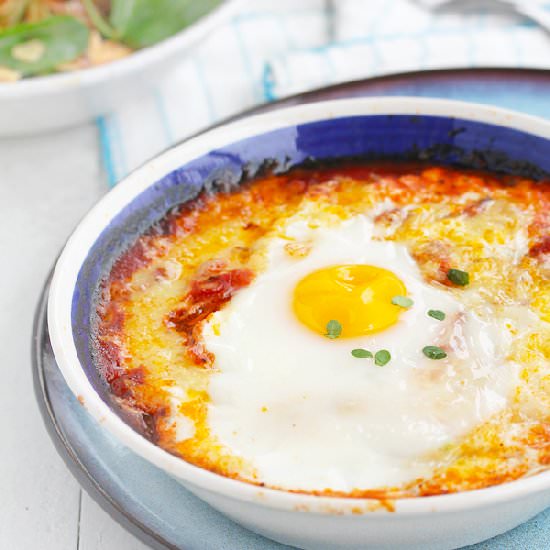 Baked Eggs in Pomodoro Sauce - Recipe photo by justasdelish