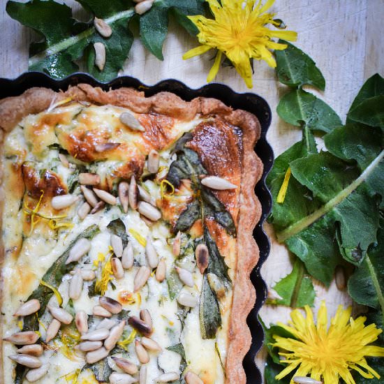Dandelion and Feta Tart - Recipe photo by Urvashi Roe