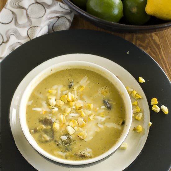 Poblano Corn Chowder - Recipe photo by The Hungry Lovers