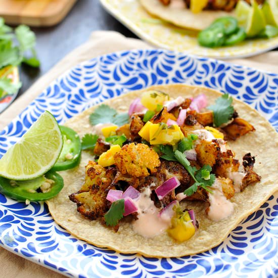 Roasted Cauliflower Street Tacos - Recipe photo by thepigandquill