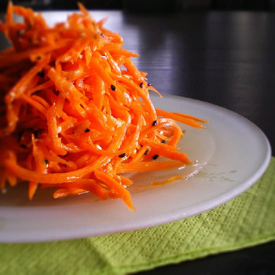 Carrot Salad w/ Ginger & Clementine - Recipe photo by Karen Maginnis
