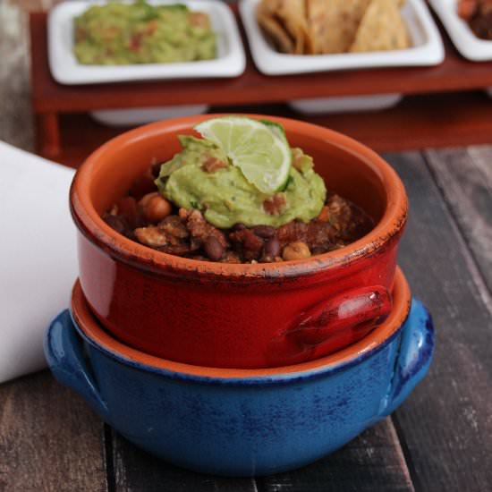 Best Vegan Chili with Guacamole - Recipe photo by sweettalkblog