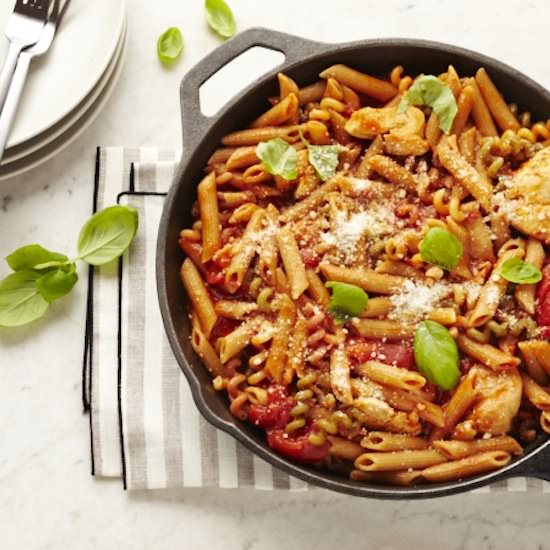 Tomato Basil Chicken Pasta - Recipe photo by Sweet Potato Chronicles