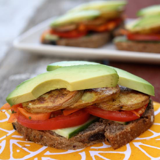 Oven Roasted Potato Sandwich - Recipe photo by cinemaandspice