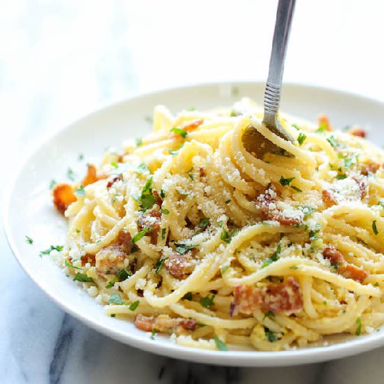 Spaghetti Carbonara - Recipe photo by damndelicious