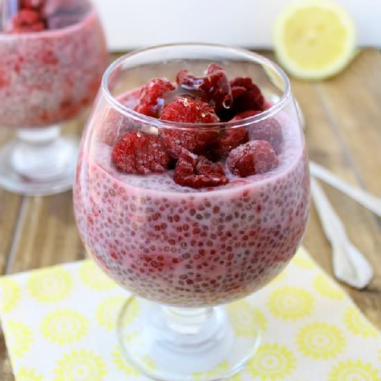 Lemon Raspberry Chia Pudding - Recipe photo by TheHealthyMaven