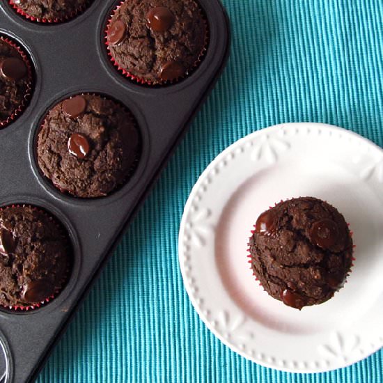 Healthy Double Chocolate Muffins - Recipe photo by Happy Food Happy Home