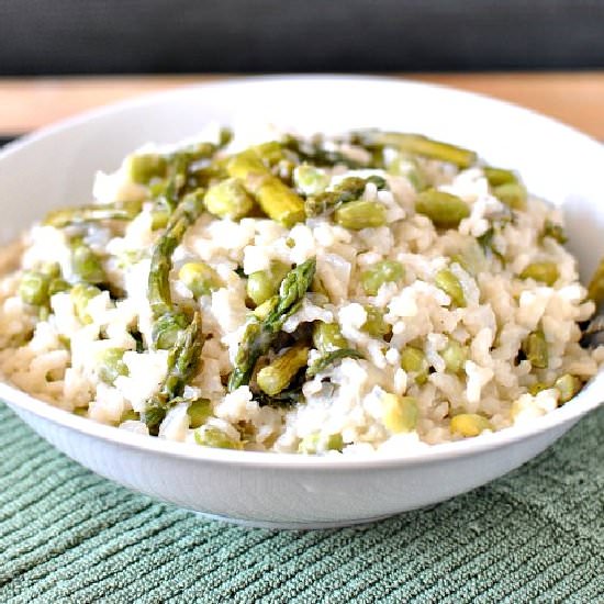 Spring Risotto with Fresh Asparagus - Recipe photo by rmbrosemer