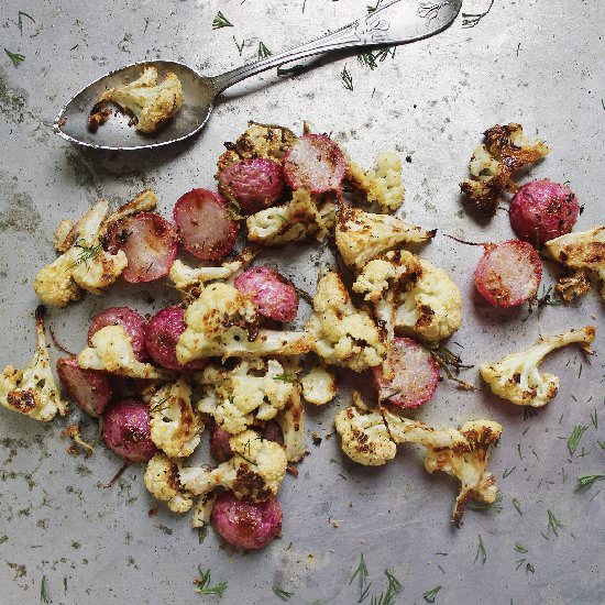 Roasted Cauliflower + Radishes - Recipe photo by withfoodandlove