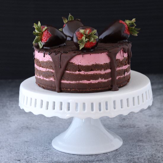 Chocolate Strawberry Layer Cake - Recipe photo by sweettalkblog
