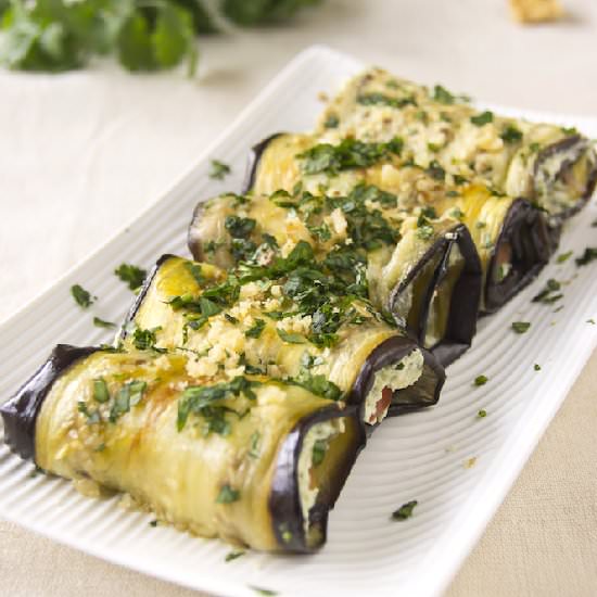 Eggplant Rolls with Cream Cheese - Recipe photo by vivalafood