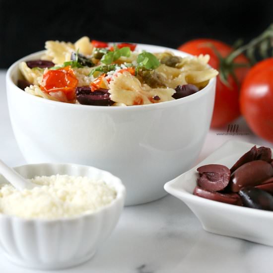 Kalamata Olive Tomato & Caper Pasta - Recipe photo by NutmegNanny