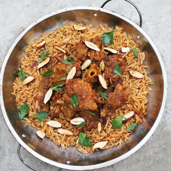 Roasted Lamb & Goat Meat Mandi Rice - Recipe photo by Dentist Chef
