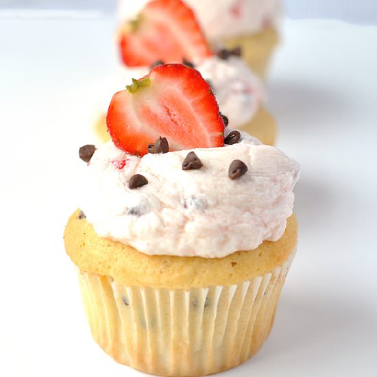 Chocolate Chip Cupcake & Strawberry - Recipe photo by subscriptionmaven
