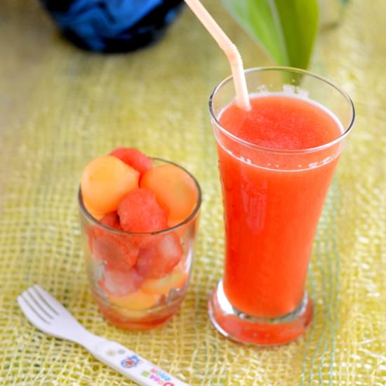 Watermelon-Cantaloupe Juice - Recipe photo by Padhuskitchen